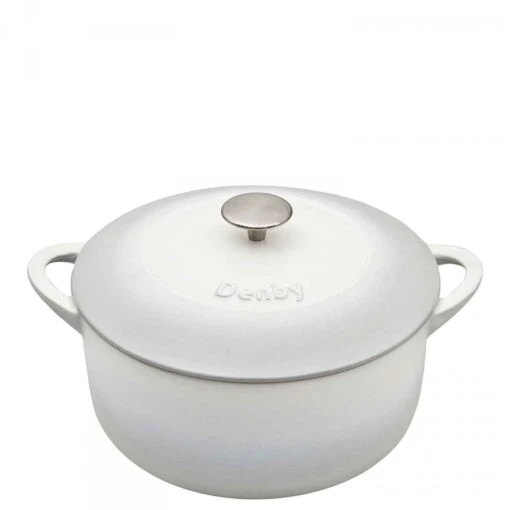 Denby Canvas - Cast Iron Round Casserole, 24cm, 4L -Kitchen Appliances Sale 1NACDEN0589 001