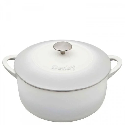 Denby Canvas - Cast Iron Round Casserole, 26cm, 5.2L -Kitchen Appliances Sale 1NACDEN0590 001