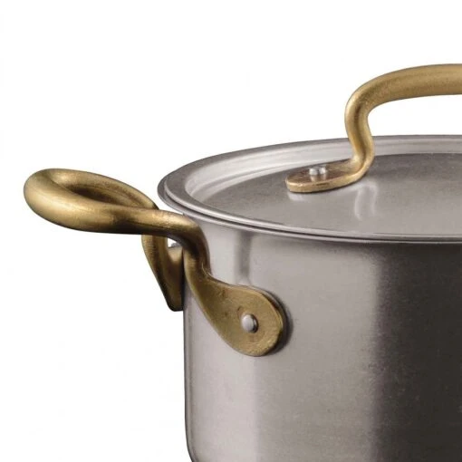 Stainless Steel Sauce Pot With Lid & Brass Handles, 16cm, 1.9L -Kitchen Appliances Sale 7196SAO0766 002