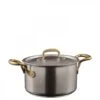 Stainless Steel Sauce Pot With Lid & Brass Handles, 20cm, 3.8L -Kitchen Appliances Sale 7196SAO0770 001