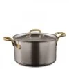 Stainless Steel Sauce Pot With Lid & Brass Handles, 24cm, 6.5L -Kitchen Appliances Sale 7196SAO0774 001