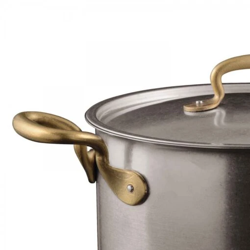 Stainless Steel Sauce Pot With Lid & Brass Handles, 24cm, 6.5L -Kitchen Appliances Sale 7196SAO0774 002