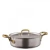 Stainless Steel Casserole Dish/Pot With Lid & Brass Handles, 24cm, 3.7L -Kitchen Appliances Sale 7196SAO0974 001