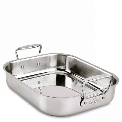 Stainless Steel Roti/Roasting Pan With Non-Stick Rack, 35.5x29cm - Petite - Uncoated Base -Kitchen Appliances Sale 7ACNALC7525 002 1