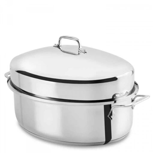 Covered Stainless Steel Oval Roaster With Flat Rack, 38x30.5cm, 9.5L -Kitchen Appliances Sale 7ACNALC7979 001 2