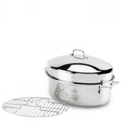 Covered Stainless Steel Oval Roaster With Flat Rack, 38x30.5cm, 9.5L -Kitchen Appliances Sale 7ACNALC7979 002 2