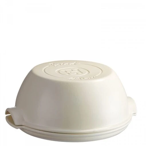 Emile Henry Linen (Lin) - Covered Round Bread/Loaf Baker, 30cm, 5.2L - White -Kitchen Appliances Sale 7EMHEMI5055 001 1