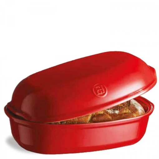 Emile Henry Grand Cru (Grenade) - Artisan Oval Covered Bread/Loaf Baker, 34x23cm, 3.4L - Red -Kitchen Appliances Sale 7EMHEMI5501 003 1