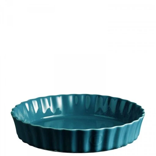 Emile Henry Calanque - Round Deep Flan Dish, 28cm, 2L - Blue -Kitchen Appliances Sale 7EMHEMI9160 001 2