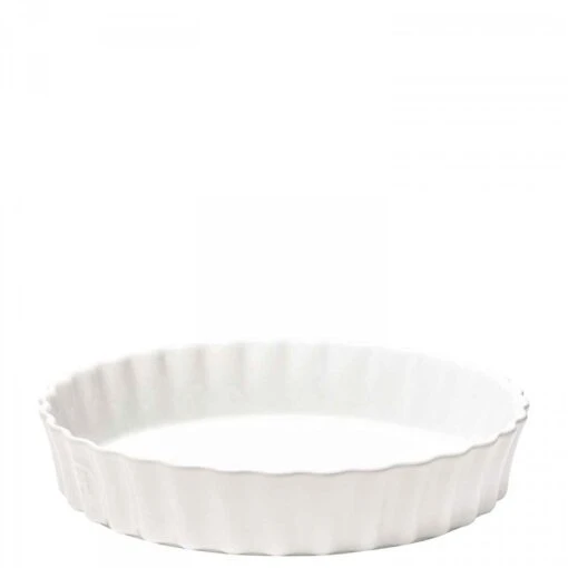 Emile Henry Farine (Nougat) - Round Deep Flan Dish, 28cm, 2L - White -Kitchen Appliances Sale 7EMHEMIF028 001 3