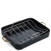 Greenpan Rectangular Non-Stick Roaster With Rack, 41x33.5cm - Black/Gold -Kitchen Appliances Sale 7GRPGRP3797 001