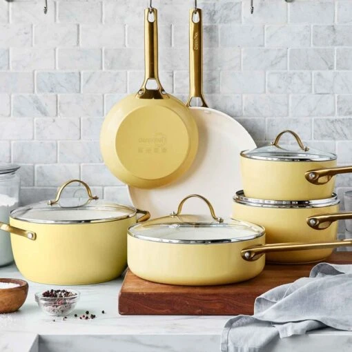 Greenpan 10 Piece Non-Stick Cookware Set - Yellow/Gold -Kitchen Appliances Sale 7GRPGRP5210 002