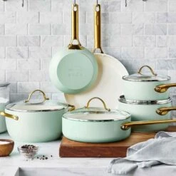 Greenpan 10 Piece Non-Stick Cookware Set - Green/Gold -Kitchen Appliances Sale 7GRPGRP5356 002