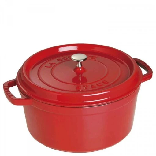 Staub Round Cocotte Pot, 28cm, 6.7L - Cherry -Kitchen Appliances Sale 7ZWLGWS1014 001 1