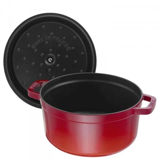 Staub Round Cocotte Pot, 28cm, 6.7L - Cherry -Kitchen Appliances Sale 7ZWLGWS1014 003 1